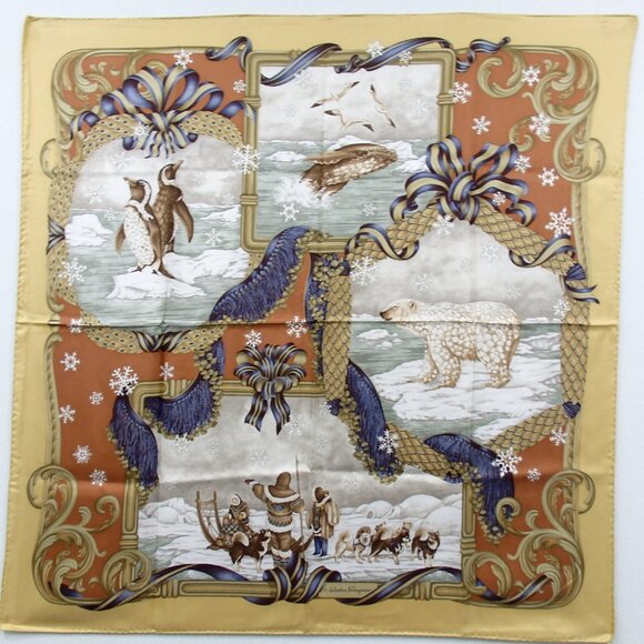 Authentic Salvatore Ferragamo scarf silk [Used]